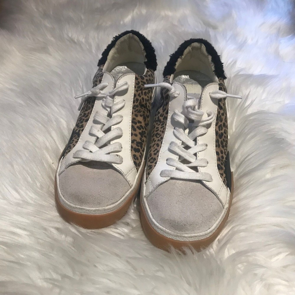 Dolce Vita  Leopard Glitter Hidden Wedge Faux Fur Lining Sneakers Size 6.5
